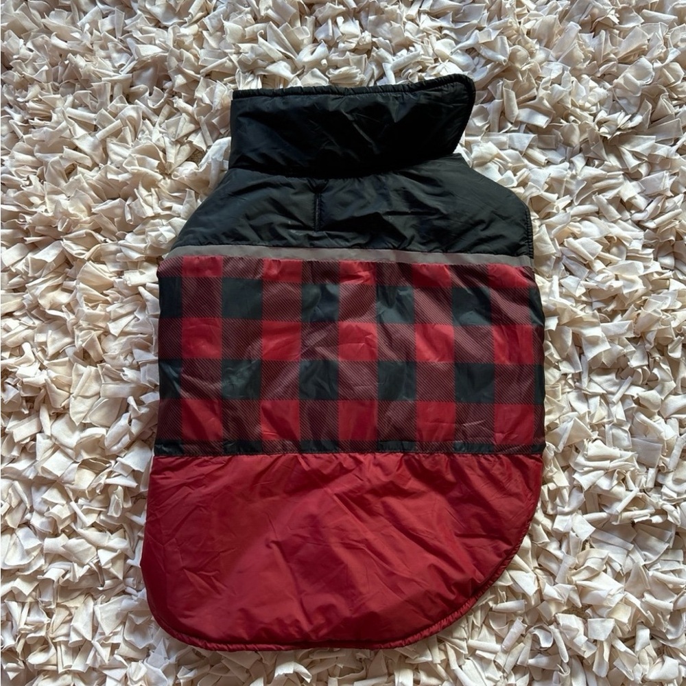Red and Black Plaid Dog Jacket